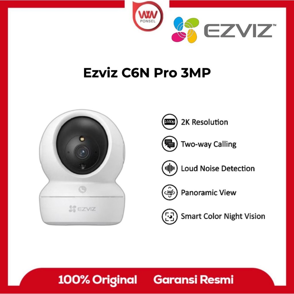 Ezviz C6N Pro 2K 3MP กล้องวงจรปิด Wifi อัจฉริยะ IP Cam Pan Tilt Camera - C6N 3MP