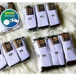 Paket 3 Pasang Kaos Kaki Anak Sekolah Hitam Putih SD SMP SMA, Kaos Kaki Perempuan Laki-Laki Sekolah