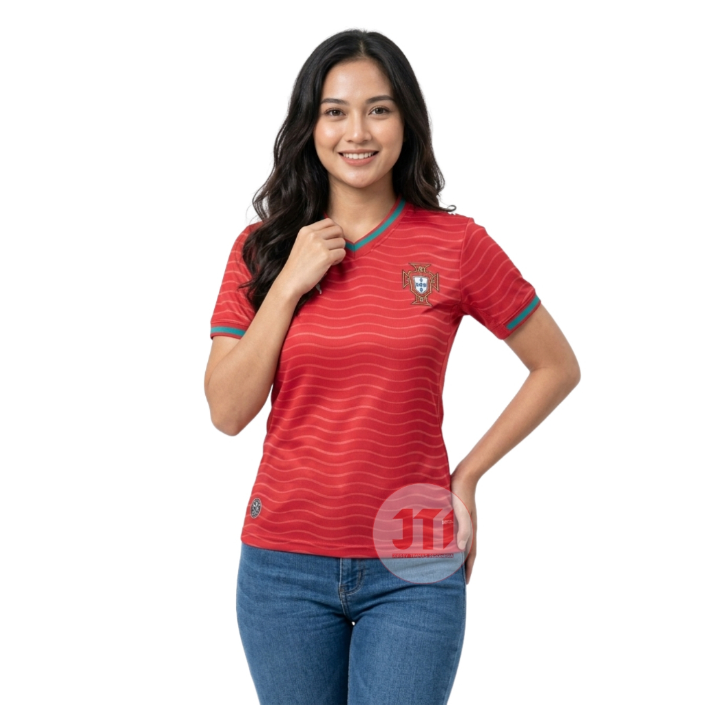 เจอร์ซีย์ผู้หญิง Prtgl Home 2026 2027 เสื้อฟุตบอลเด็กผู้หญิง 26 27 JTI Store