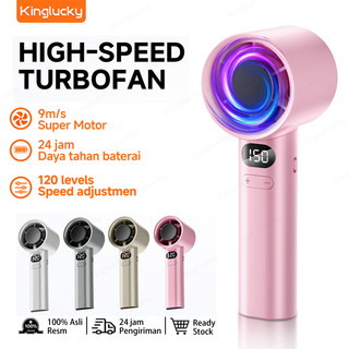 KING LUCKY Kipas Angin Mini Portable High-speed Mini Kipas Tangan 18000RPM Kipas Strong Wind 150 Gear Wind Digital Display Adjustable