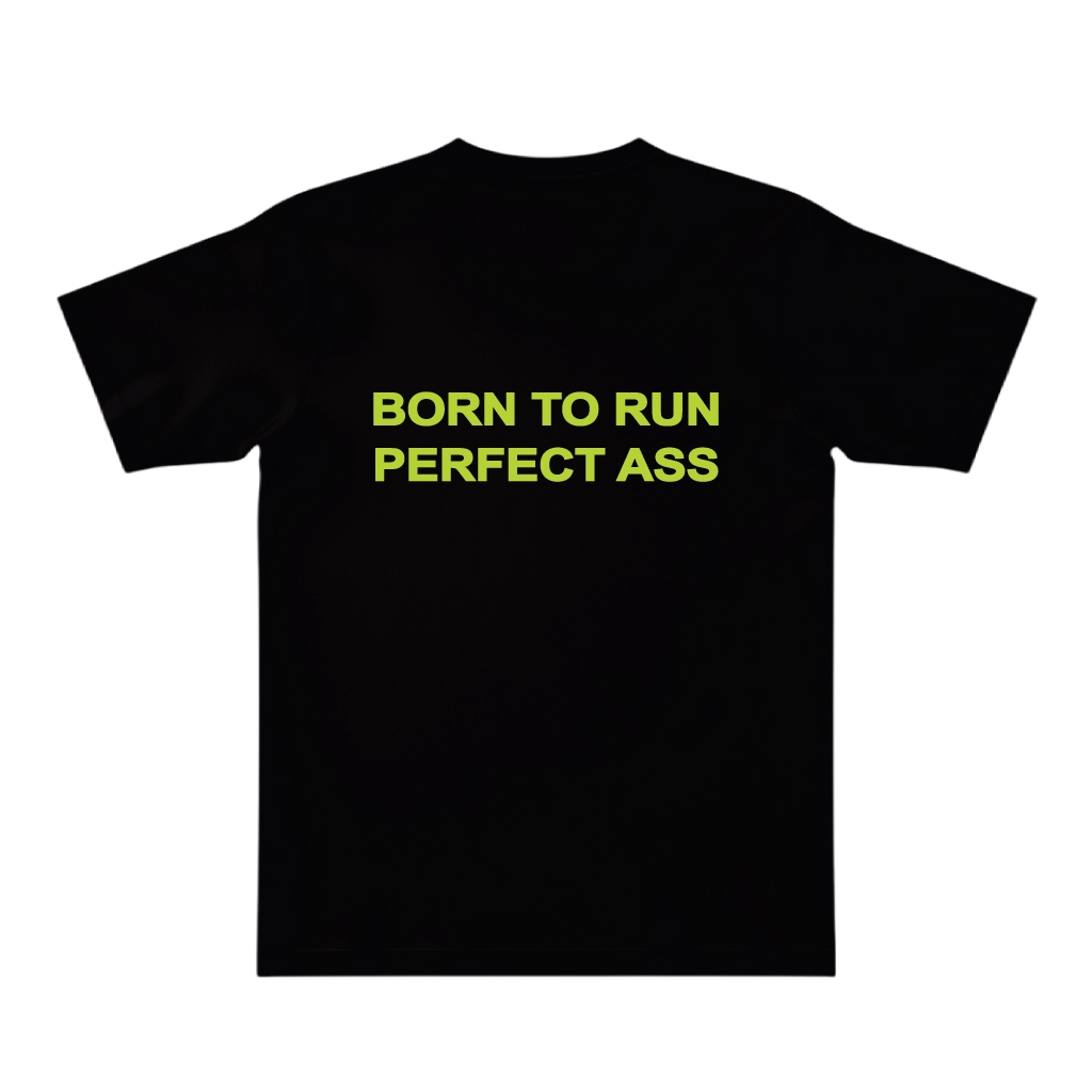 MILES STREET Born to Run เสื้อยืด, ผ้าฝ้าย Combed 24s สีดํา เสื้อยืดวิ่ง Unisex