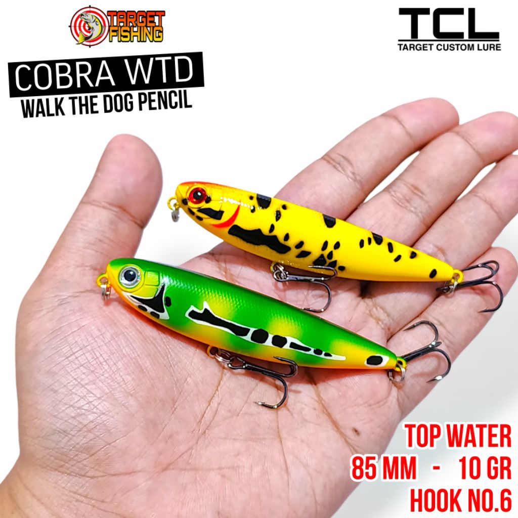 WTD COBRA 85 มม. 10 กรัมเหยื่อดินสอ - TCL COBRA 85 Top Water Casting Lure Hampala Toman