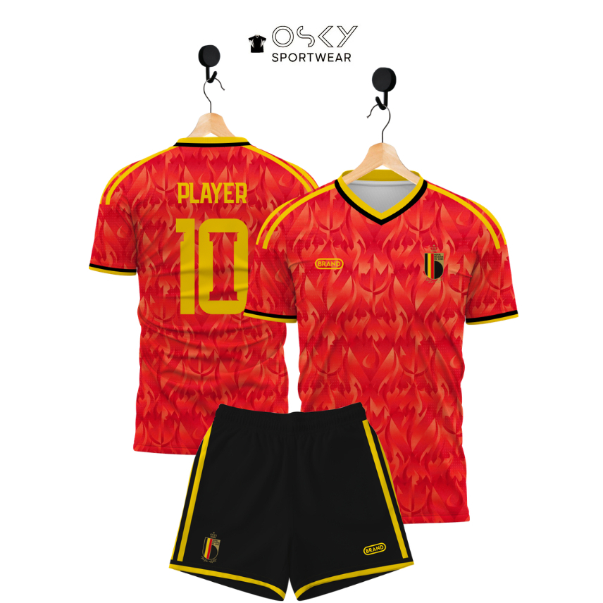 BELGIUM HOME JERSEY 26 WORLD CUP 2026-2027 ชื่อและหมายเลขด้านหลังฟรี