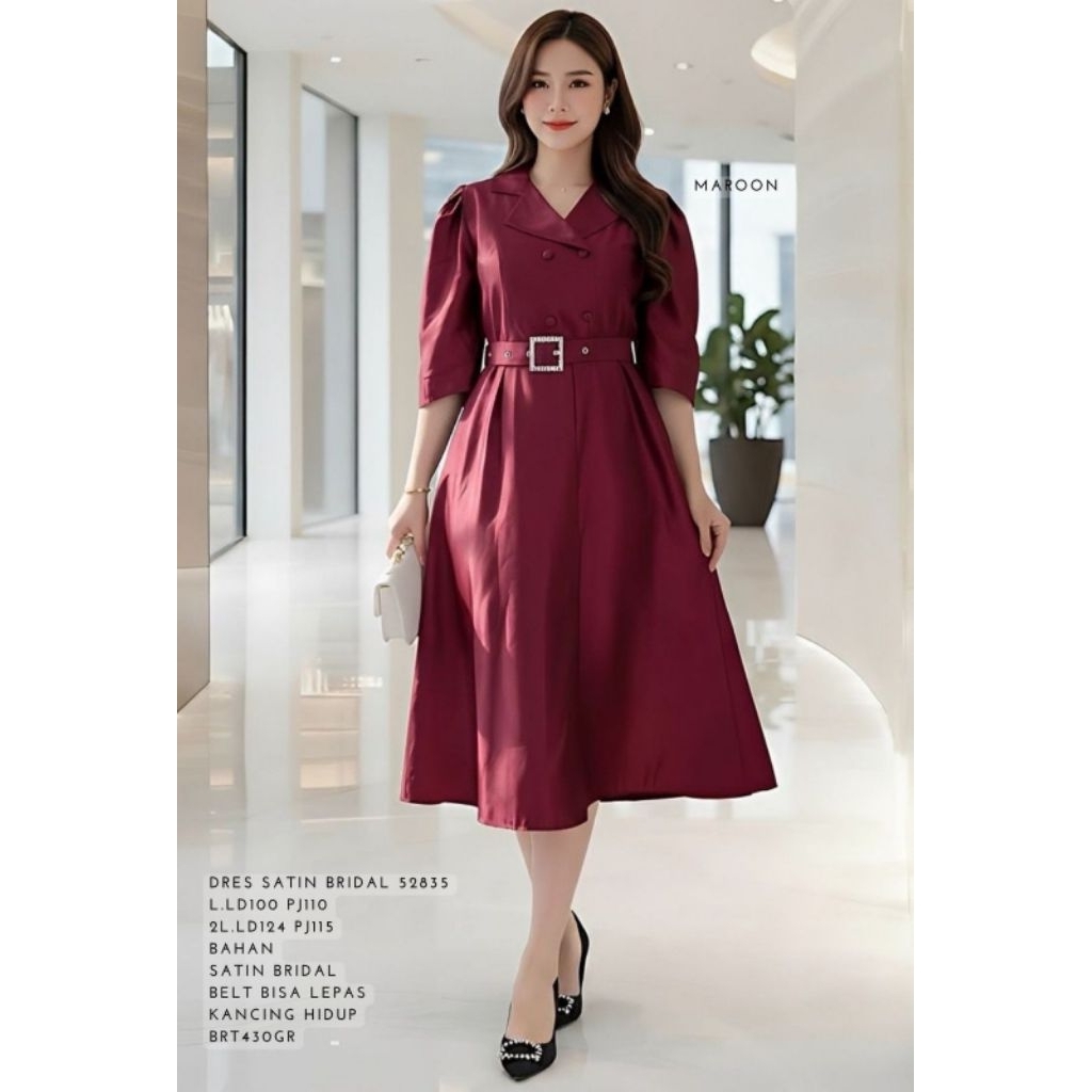 [L-2L] SATIN DRESS 52835