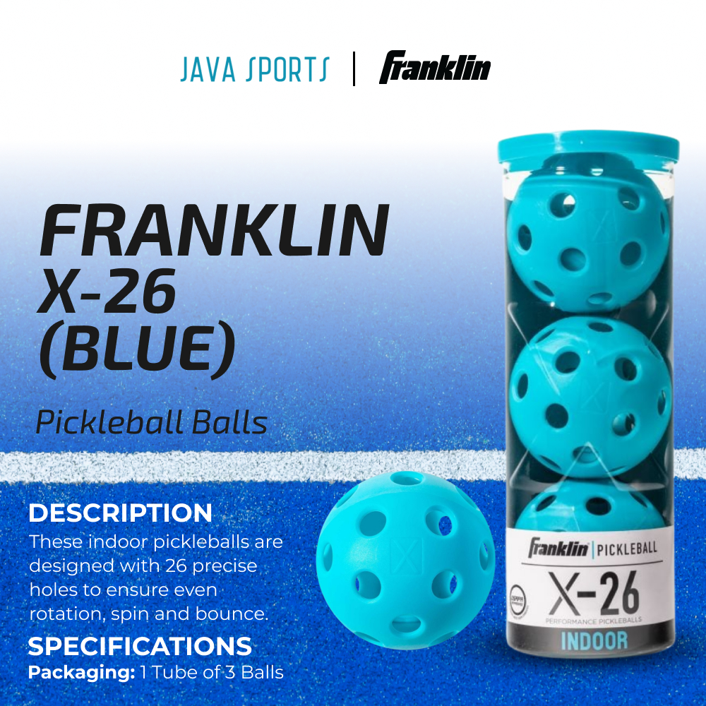Franklin X-26 Blue Pickleball Ball 3 แพ็ค | Franklin Sports X 26 ลูกดองสีน้ําเงิน แพ็ค 3 ชิ้น