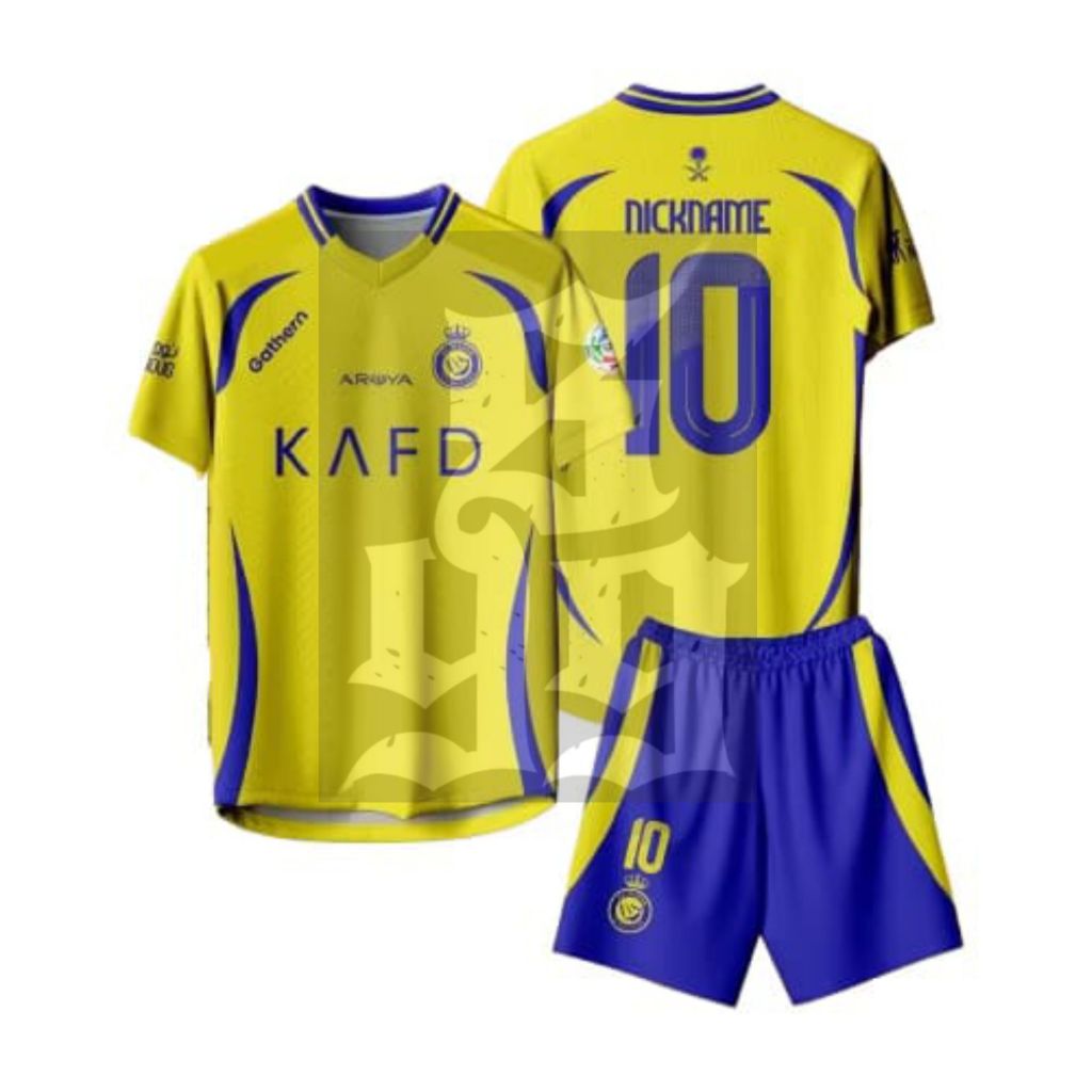 AL NASSR FC HOME 2024-2025 FOOTBALL JERSEY / AL NASSR FC Full Printing Jersey - FREE NICKNAME & BACK