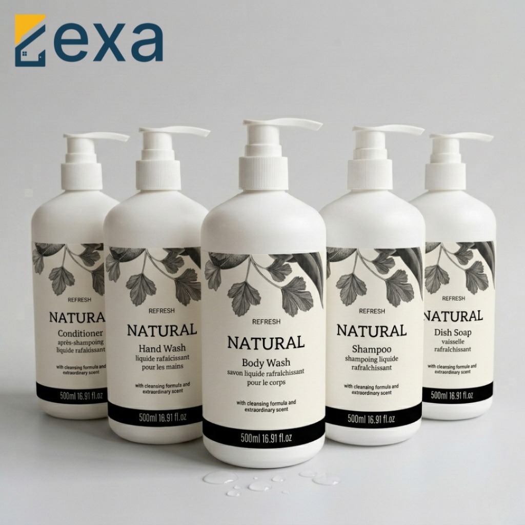 500mL Liquid Soap Refill Bottle Aesthetic Natural Minimalist Soap Pump Refill Bottle