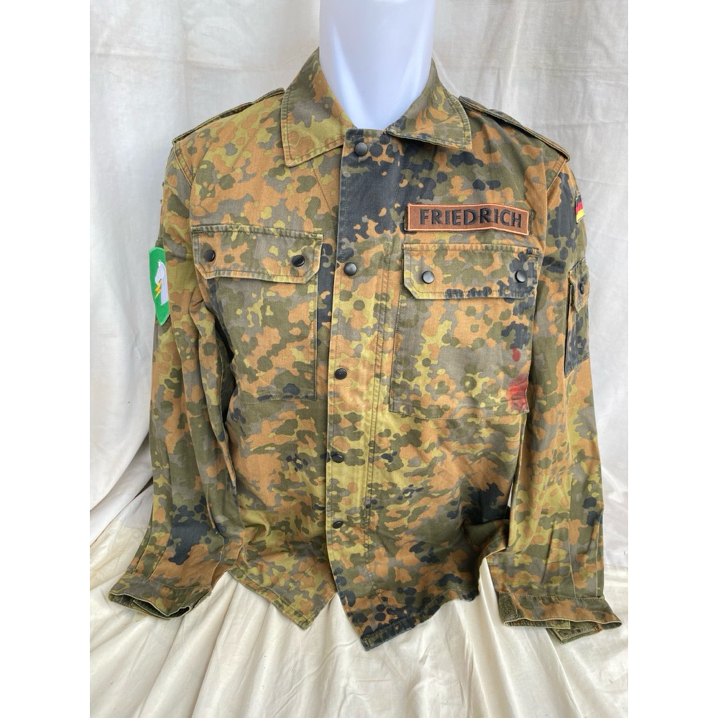 KEMEJA Original German Army Fleecktarn Camo BDU Shirt (32)