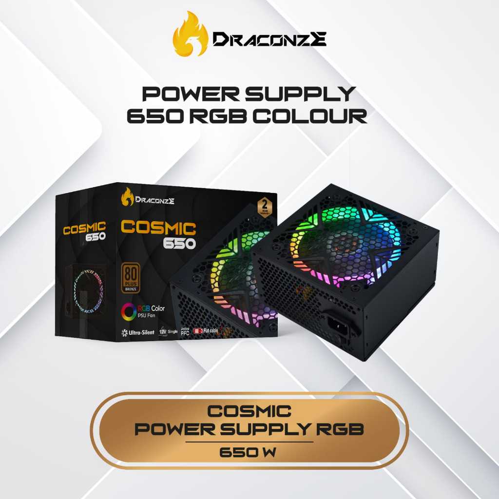 PSU DRACOSE COSMIC RGB 650WATT 80 PLUS