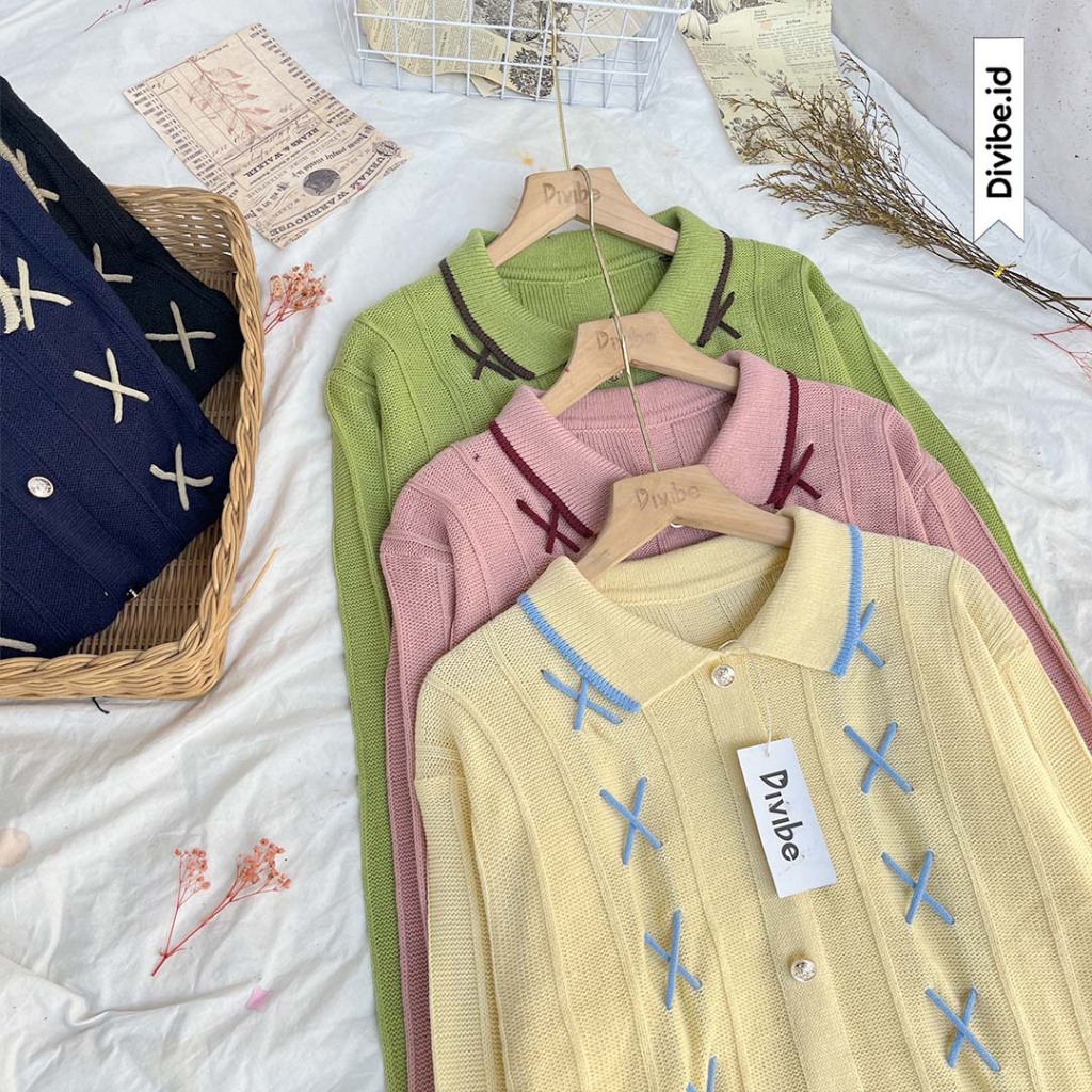Ruka Sweater knit - เสื้อถักผู้หญิง - สายริบบิ้นถัก
