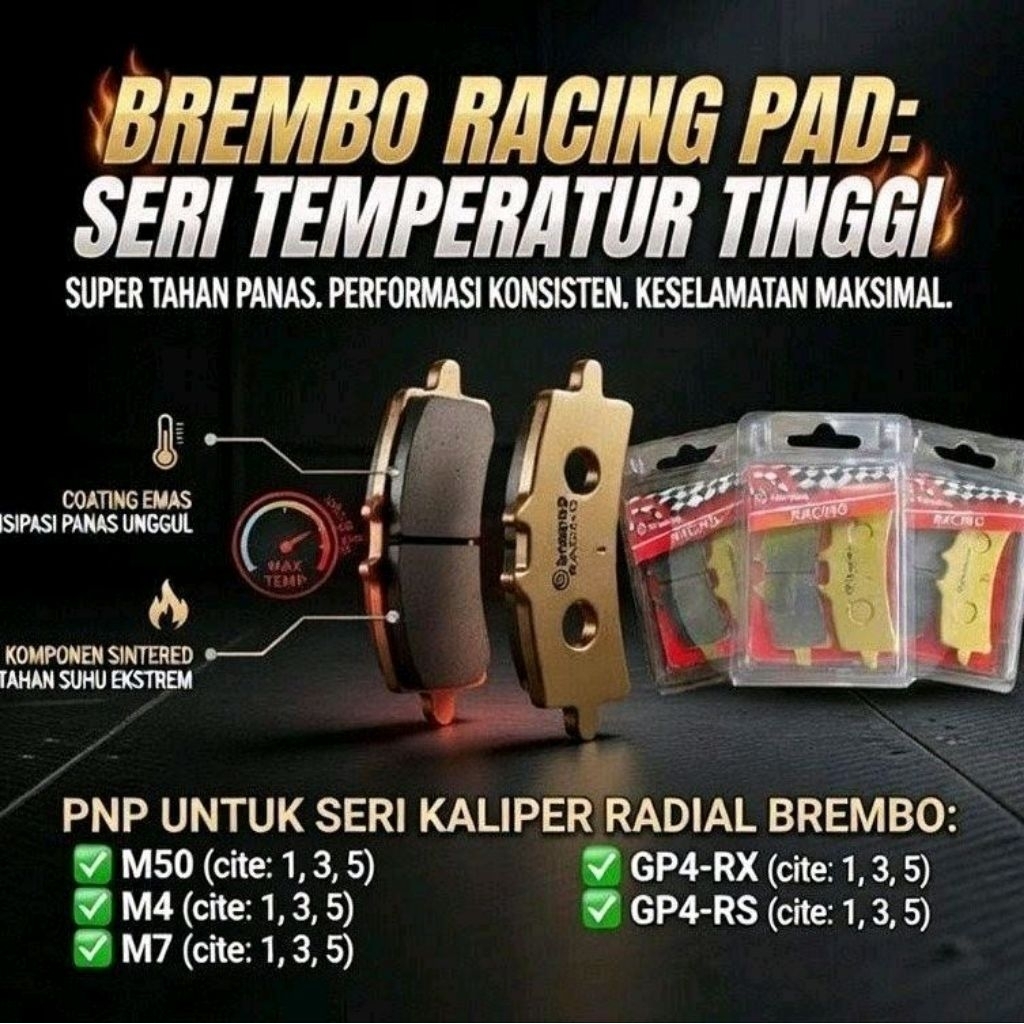 Big radial 4 ผ้าดิสเบรคลูกสูบ M50 L3 gp4rx gp4rs m4 m7 gp premium 4p 4piston