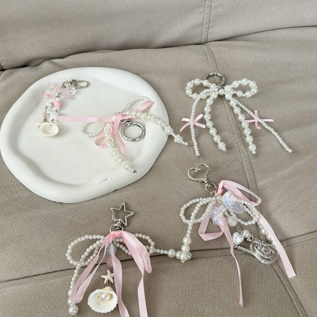 GANTUNGAN Mocorie - Aurelia Coquette พวงกุญแจ / กระเป๋าริบบิ้น Charm / Pink Bow Bag Charm / ริบบิ้นส