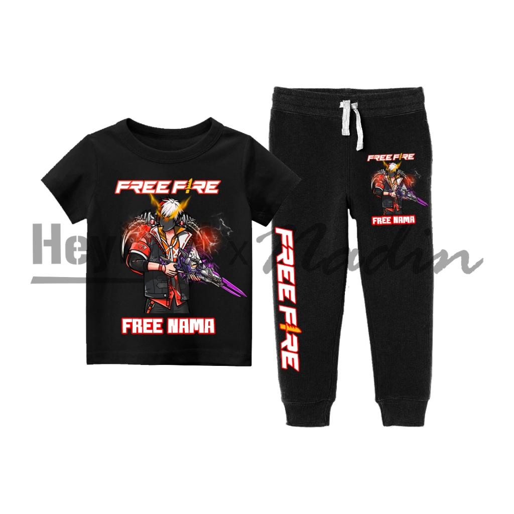 FREE FIRE Childrens T-Shirt & Jogger Set Free Fire Version Sg Char 2jt Free Fire [FREE NAME]