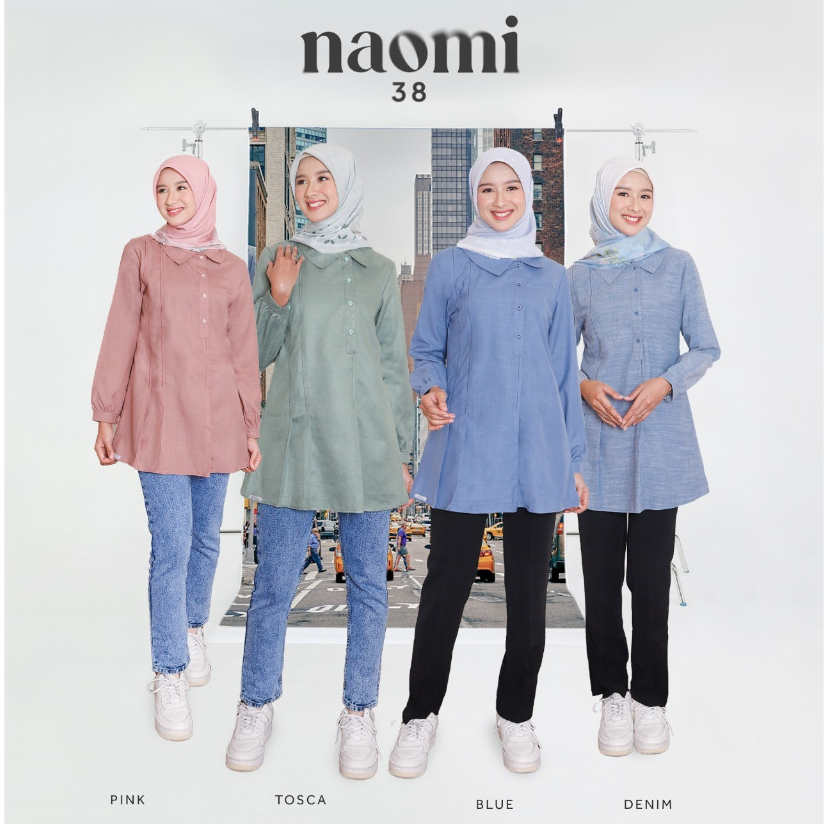 NAOMI 38 TOSCA/ NAOMI 38 BLUE/ NAOMI 38 DENIM, SIMPLE FEMININE TOP (ETHICA RUMAH FAIQA)