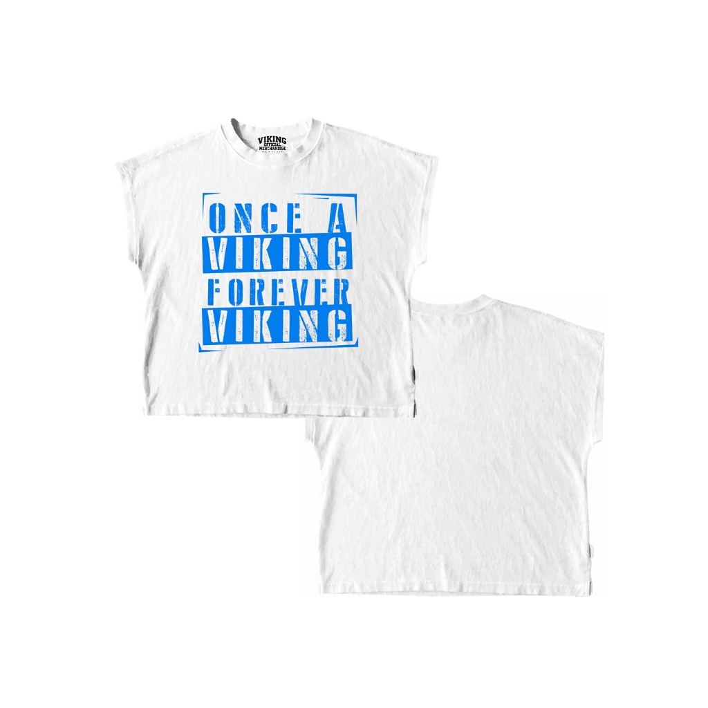 เสื้อครอปสตรีสีขาว ONCE VIKING FOREVER VIKING
