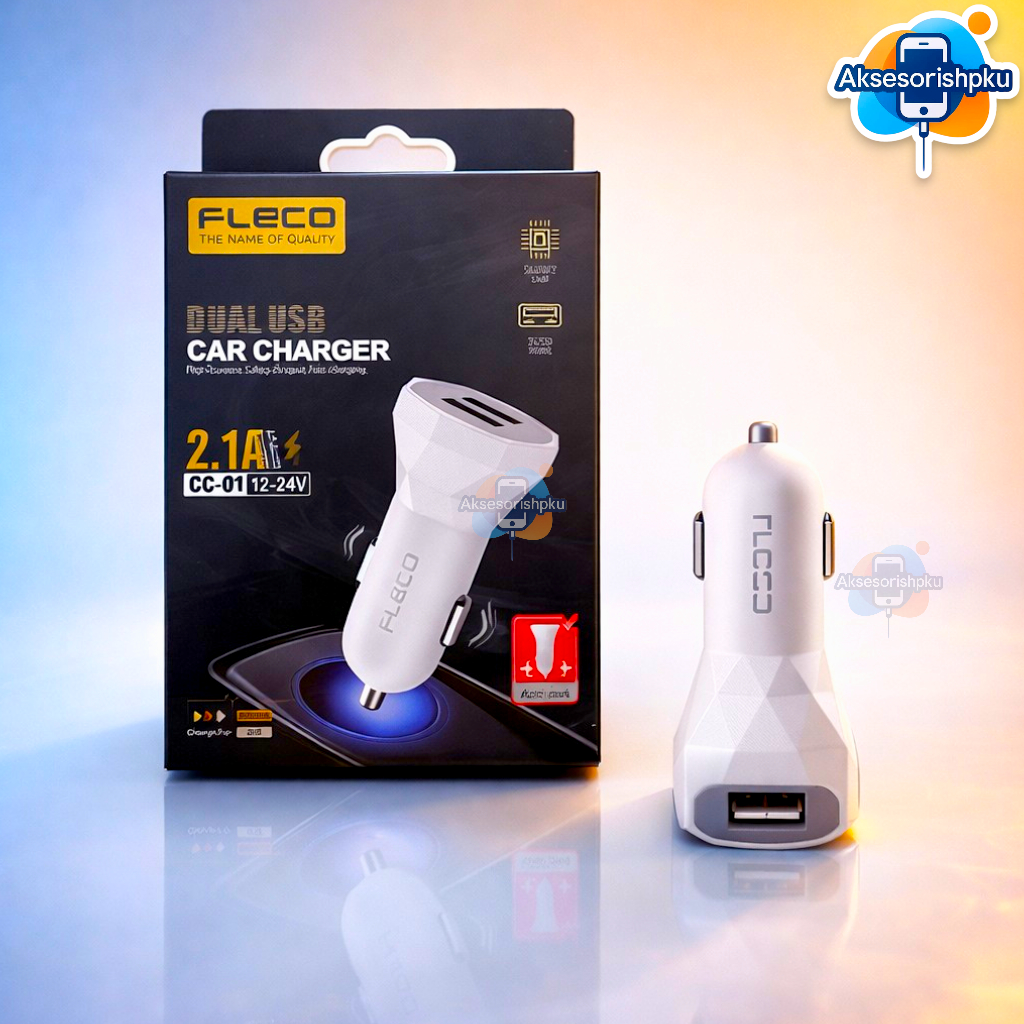 FLECO CC-01 DUAL PORT ที่ชาร์จแบตในรถ FLECO CC-01 ที่ชาร์จในรถยนต์ FLECO CC-01 2.1A