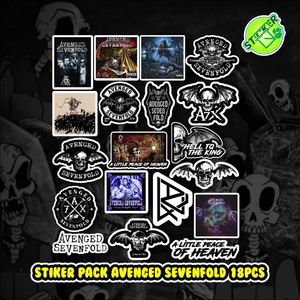 AVENGED SEVENVOLD STICKER PACK 18PCS A7X A LITLE PEACE OF HEAVEN AVENGED
