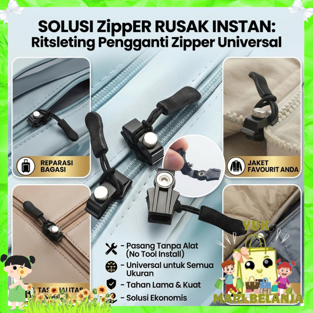 YMB universal Zipper Replacement Zipper Puller Zipper PULLER เปลี่ยนซิป PULLER เหมาะสําหรับผลิตภัณฑ์