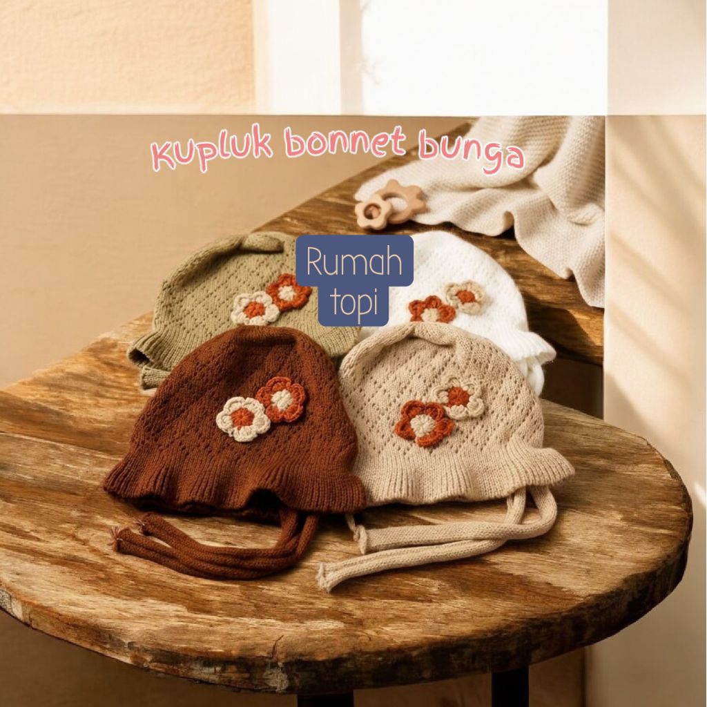 สังเคราะห์ 3D ดอกไม้ Bonnet ถักรู 0 ถึง 2.5th