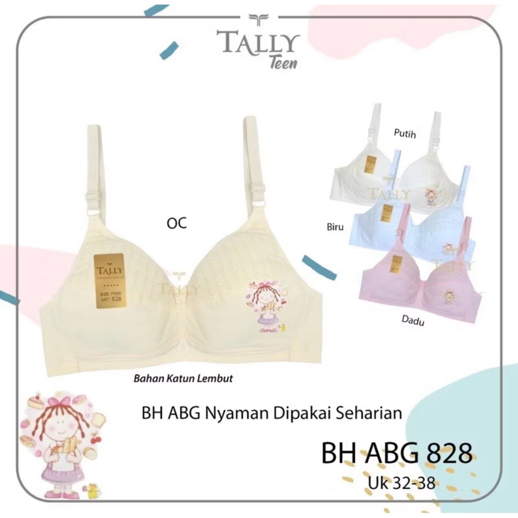 TALLY BRA BH TEENAGER AGG CHILDREN 828 I CUP AI FULL CUP | ไม่มีลวดที่ฉันด้วยโฟมด้านบน I HOOK 2 | ขน