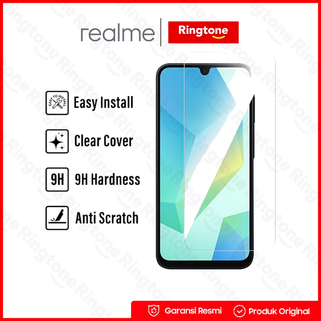 TEMPERED GLASS REALME PREMIUM 9H FULL COVER HD CLEAR (2 PRO+5 PRO+C1+C2) การรับประกันอย่างเป็นทางการ