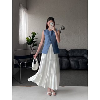 Helen Ruffle Skirt TERBARU ||  Flowy Rok Korean Helen skirt Pinggang Kerut