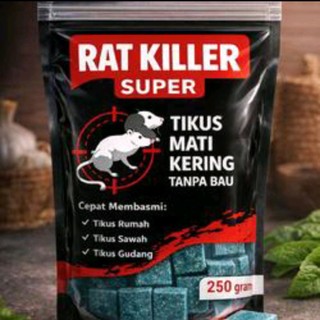 RACUN TIKUS RAT KILLER SUPER KEMASAN 250 GRAM ORIGINAL