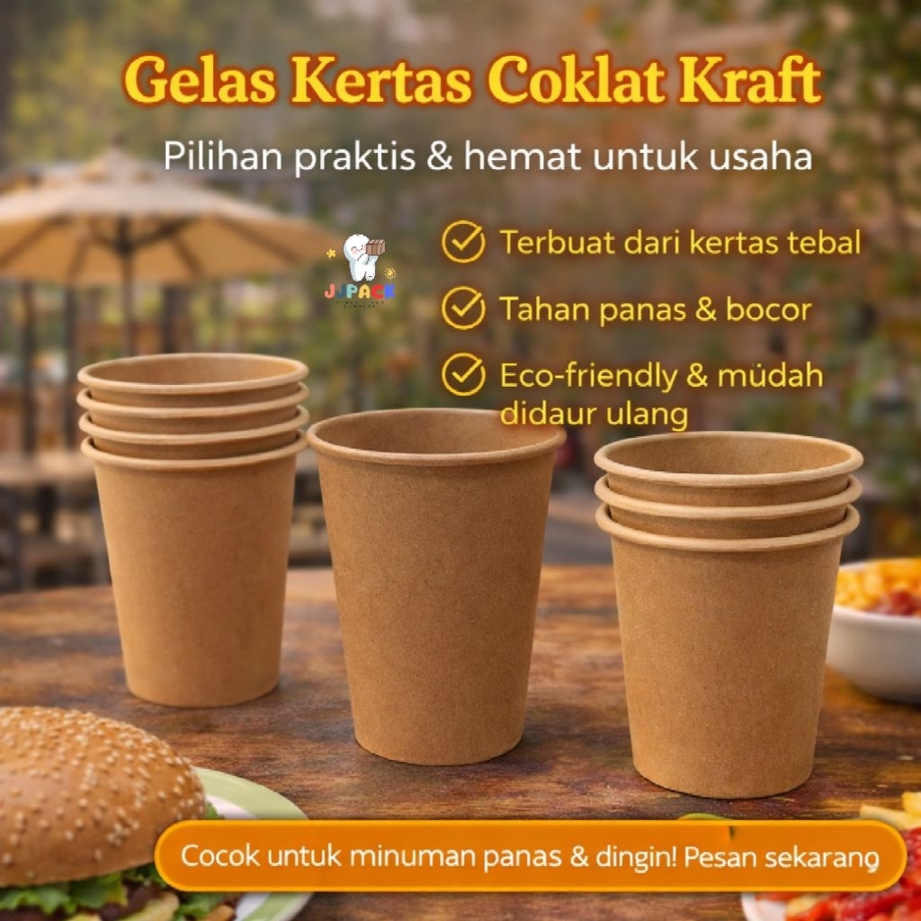 [JJP] 8oz ooolala Kraft cup /ooola papercup /ola cup kraft