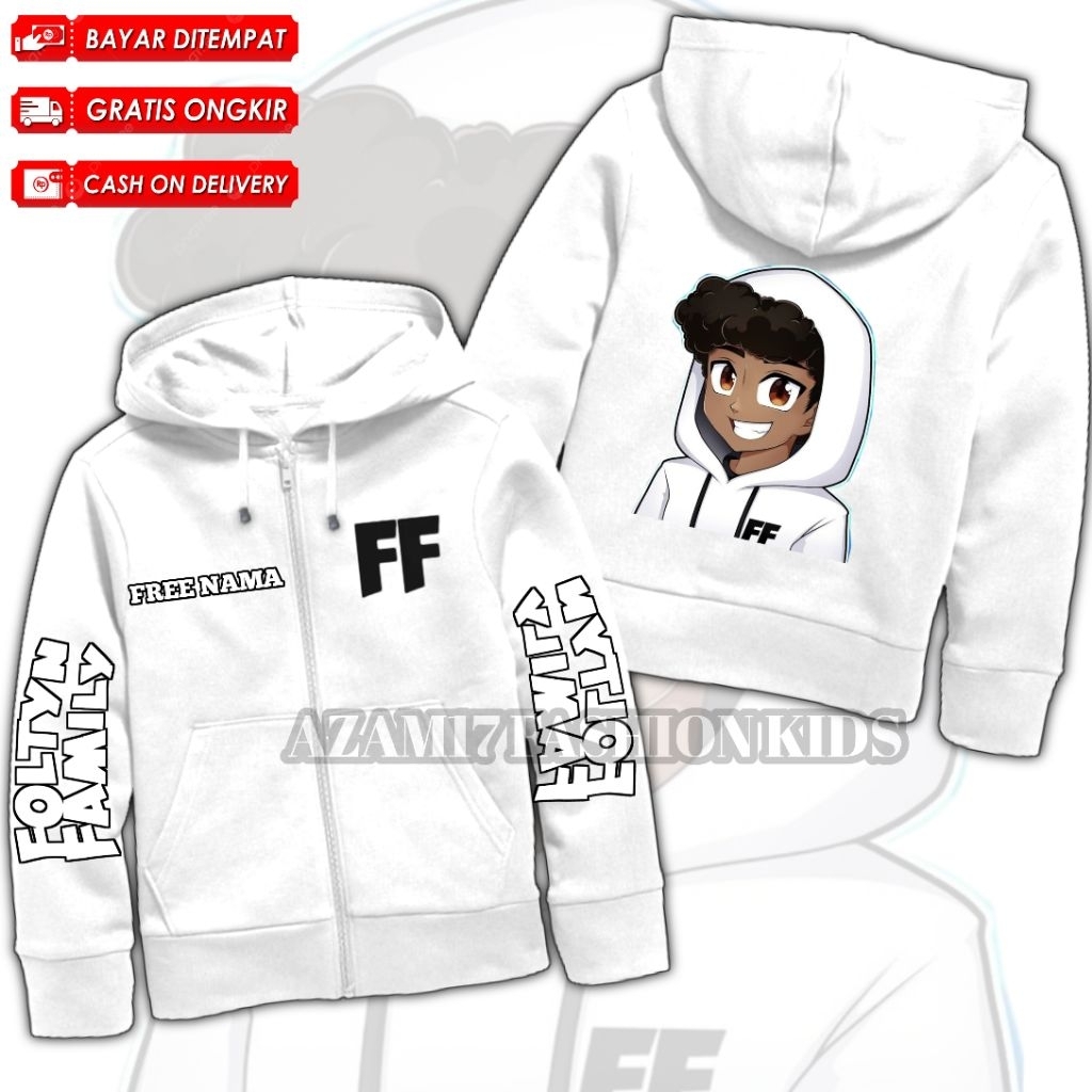 Youtuber เกม Roblox Foltyn ครอบครัวเด็ก Hoodie แจ็คเก็ตชื่อฟรี / Youtuber Foltyn ครอบครัว FF เกม Rob