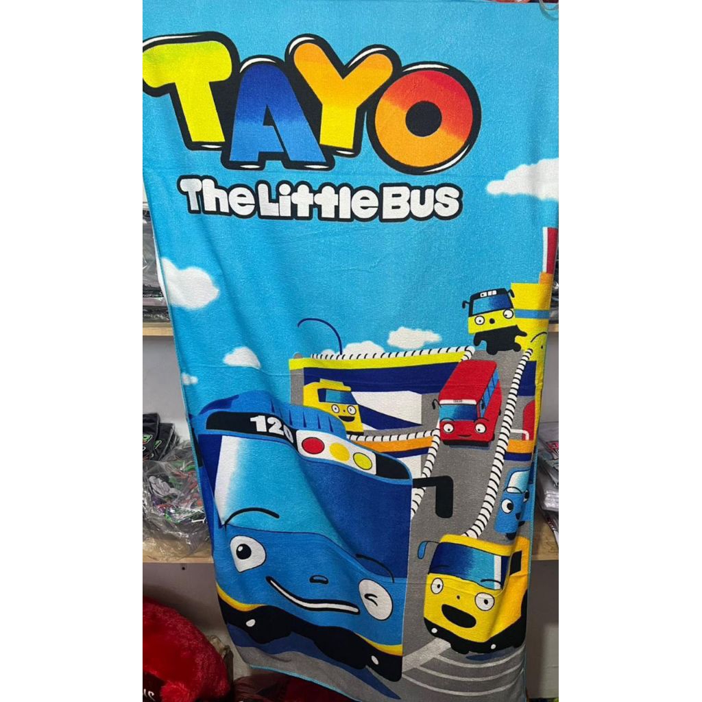 ผ้าขนหนูอาบน้ําเด็ก Tayo Little Bus ขนาด 140x70