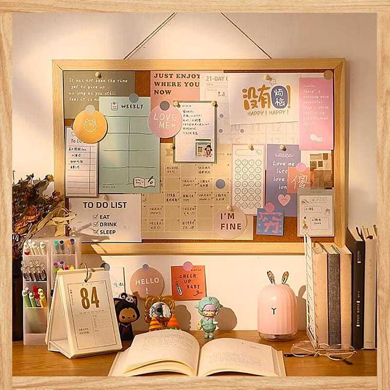 MDF Board Wall Aesthetic ตกแต่งห้อง 20x30/30x40 / 40x60 Corkboard โต๊ะเรียน