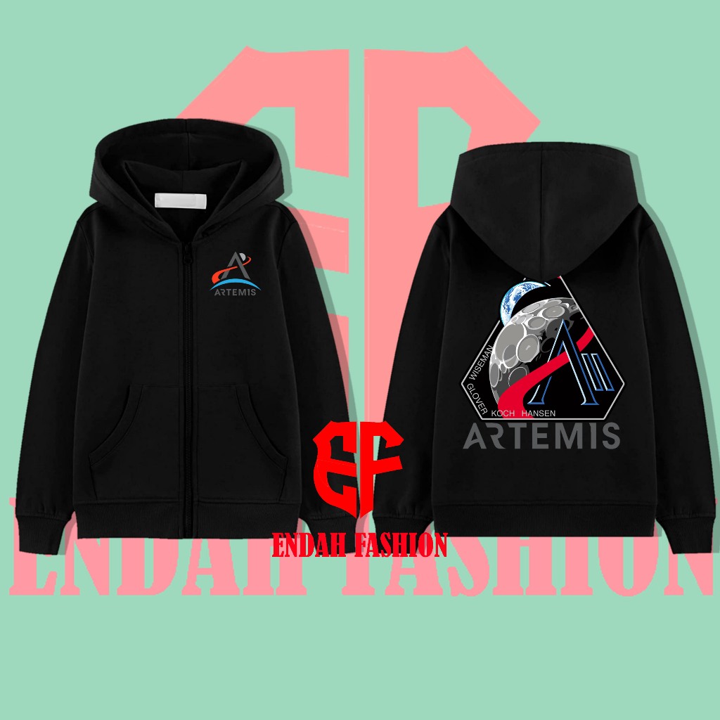 CHILDRENS ZIPPER JACKET NASA ARTEMIS II LOGO JACKET