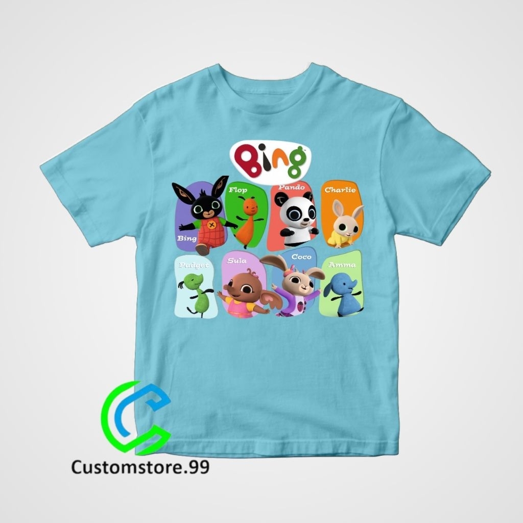 เสื้อยืดสีดํา BUNNY BUNNY BING CHILDRENS UNISEX สําหรับเด็กผู้หญิงและเด็กผู้ชาย PREMIUM MATERIAL