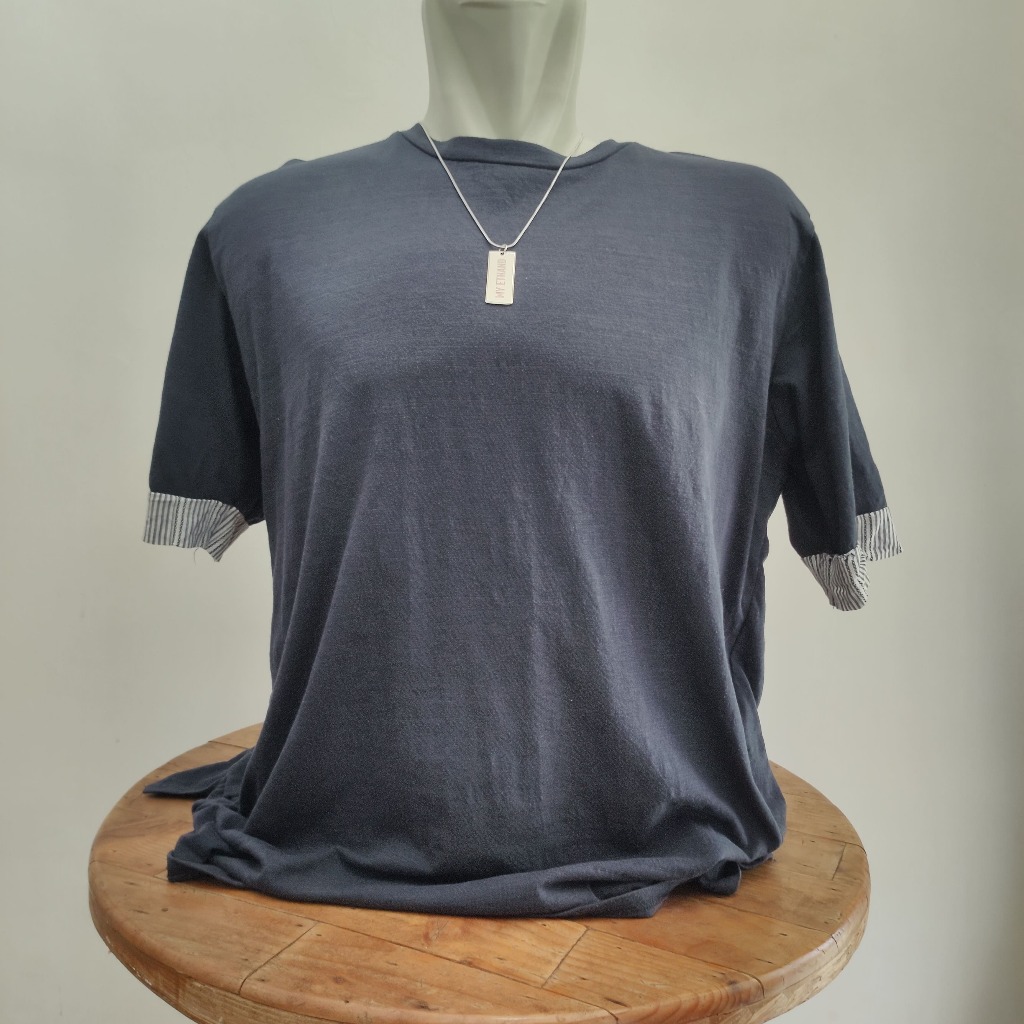 HARE J4p4n Design Navy Stripe Back Detail เสื้อยืดสไตล์ Oversize (AVPBK115)