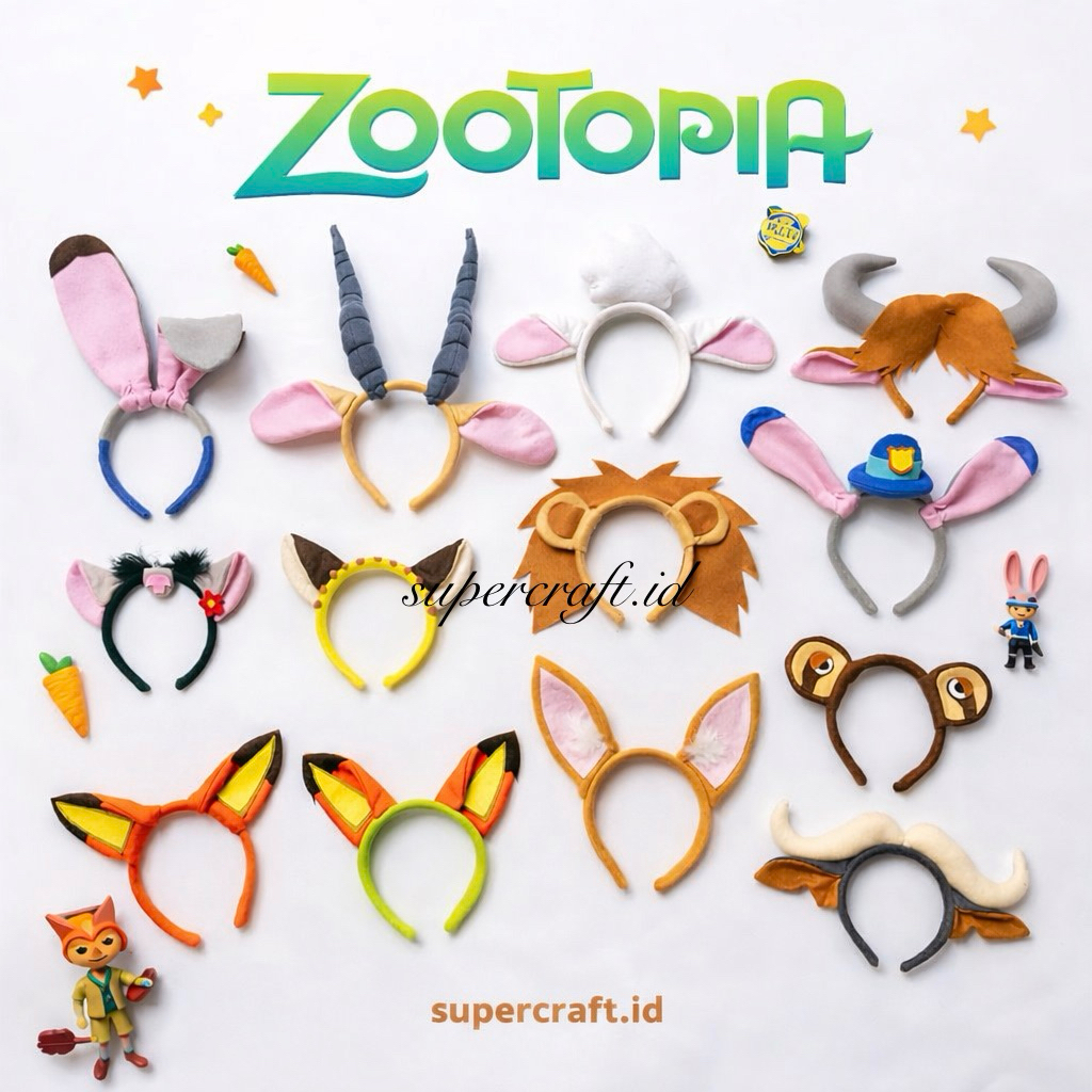 ที่คาดผมตัวละคร Zootopia แรงบันดาลใจจาก Zootopia Judy Hopps Nick Wilde Chief Bogo | ที่คาดผมคอสเพลย์