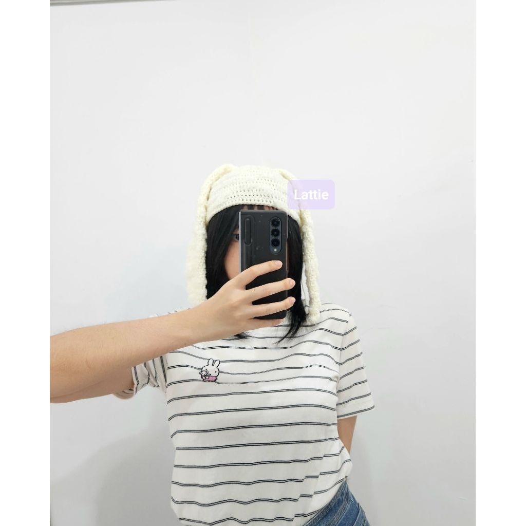 HANDMADE BUNNY BEANIE HAT/NEWJEANS HAT/KNITTED HAT/KNITTED RABBIT HAT/หมวก BUNNY BEANIE/หมวก BUNNY H