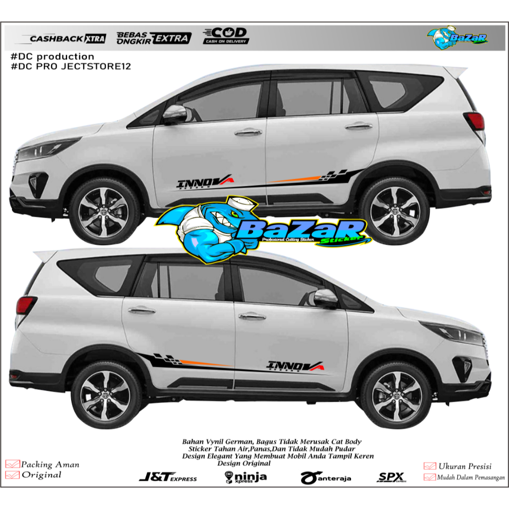 สติ๊กเกอร์โตโยต้า INNOVA REBORN INNOVA REBORN SIDE BODY STICKER