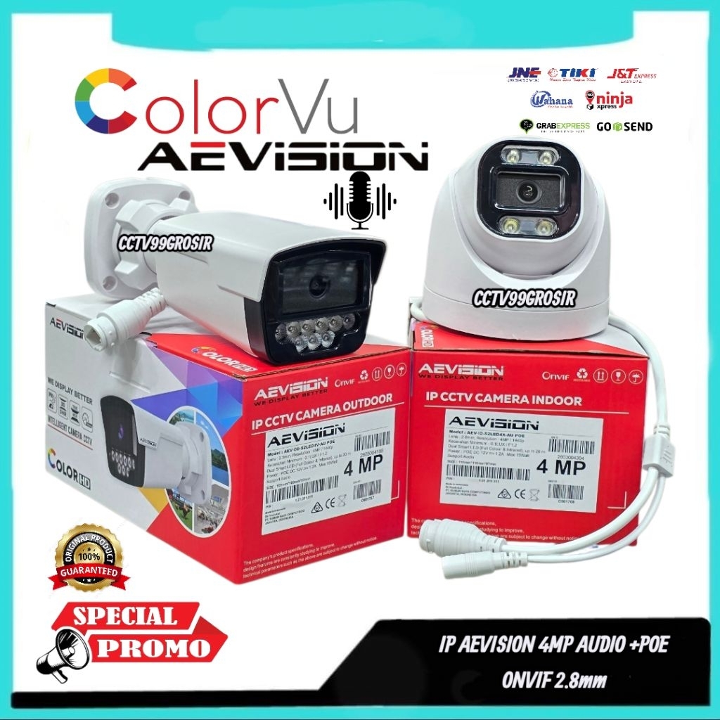 Ip AEVISION กล้อง Full HD Cctv 4MP Sony Exmor H.265 ล่าสุดกลางแจ้ง/ในร่ม IPCAM 4MP Colorvu Audio กล้