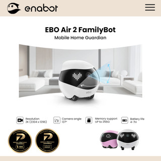 Enabot - ebo air 2 familybot - 2K smart cctv  camera with night vision & video calling
