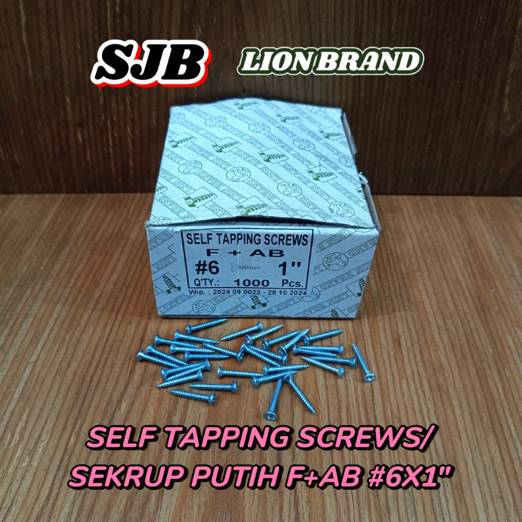 SELF TAPPING SCREWS / WHITE SCREWS F+AB 6x1" / 6x1-1/2" / 6x2" / 8x3/4" / 8x1" / 8x1-1/2" / 8x2" / 8
