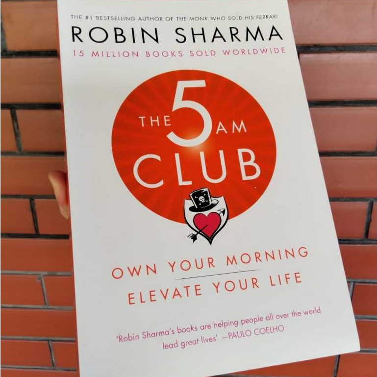 Robin Sharma The 5 AM Club: เป็นเจ้าของตอนเช้ายกระดับชีวิตของคุณหนังสือไม่ฝึกช่วยเหลือตัวเองภาษาอังก