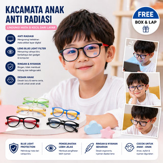 Kacamata Anak Anti Radiasi BONUS BOX + LAP Kacamata Anak Kekinian