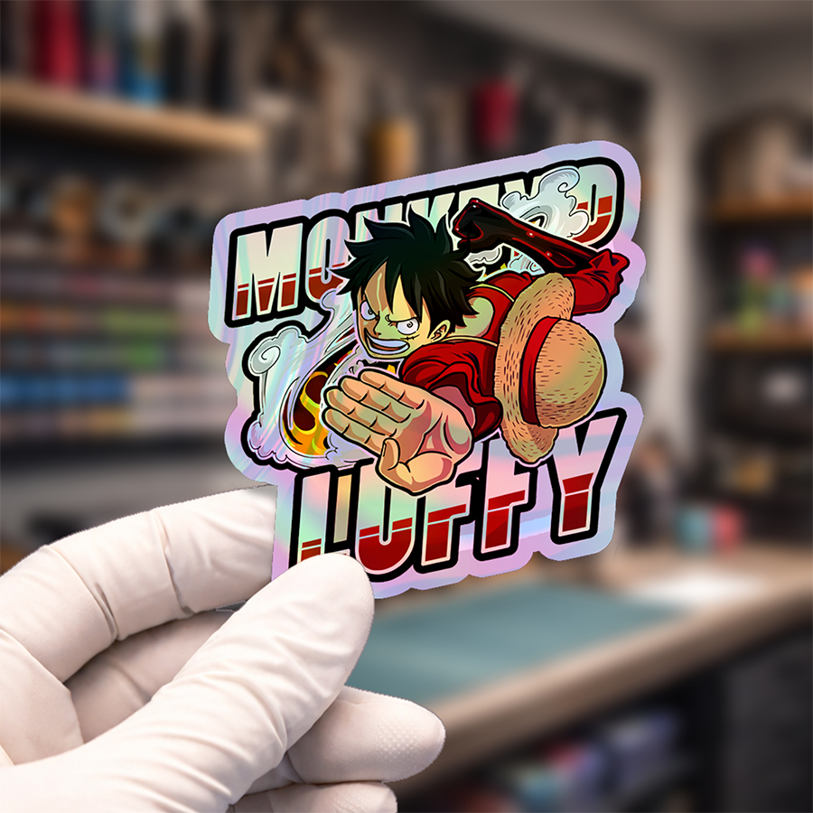 สติ๊กเกอร์โฮโลแกรมอนิเมะวันพีซ | ลิงดี LUFFY LUFFY LUFFY LUFFY