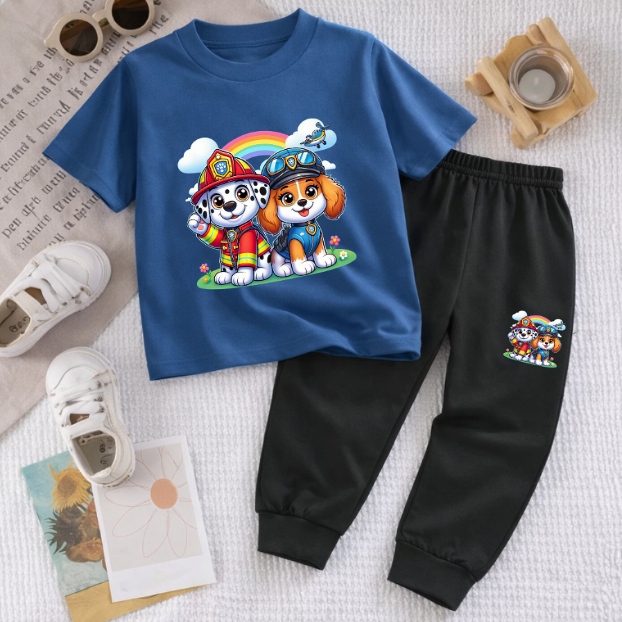 ชุดเสื้อยืดและกางเกงขายาวเด็ก | เสื้อผ้า ไม่จํากัดเพศ อายุ 5-15 ปี | MARSHALL & SKYE Motif