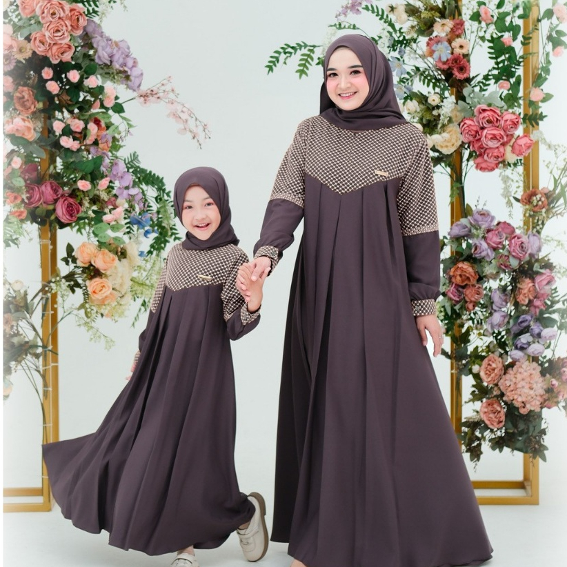 Cloudiya Dress Coupel Mom and Kids - Baju Fashion Muslim Wanita - Gamis Set Coupel Ibu Anak - Baju K