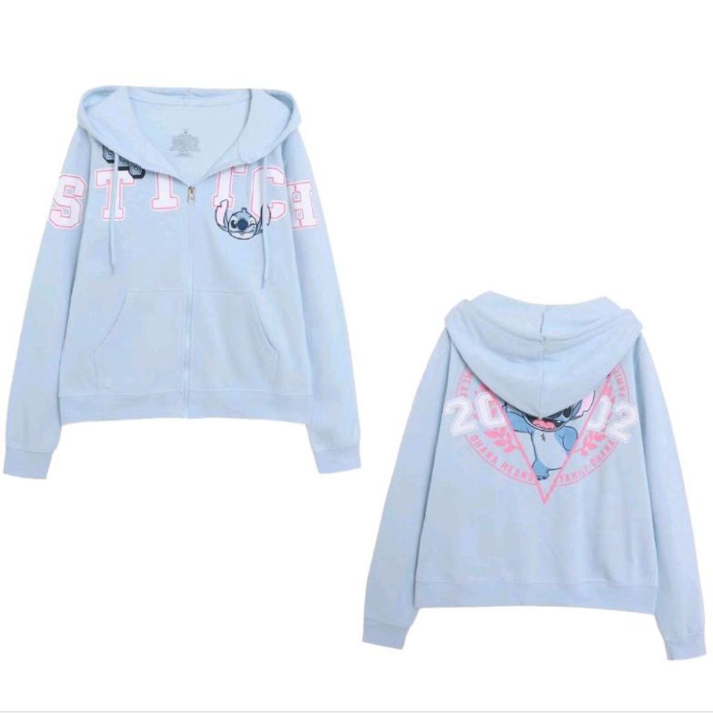 เสื้อแจ็คเก็ต Disney Stitch 626 Blue lilositch ohana