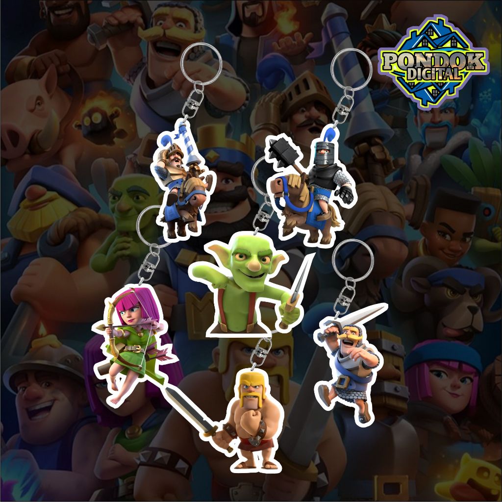 GANTUNGAN CLASH ROYALE CLAN GAME CHARACTER พวงกุญแจและฟรี CUSTOM ฟรี REQUESTS OTHER CHARACTERS ACRYL