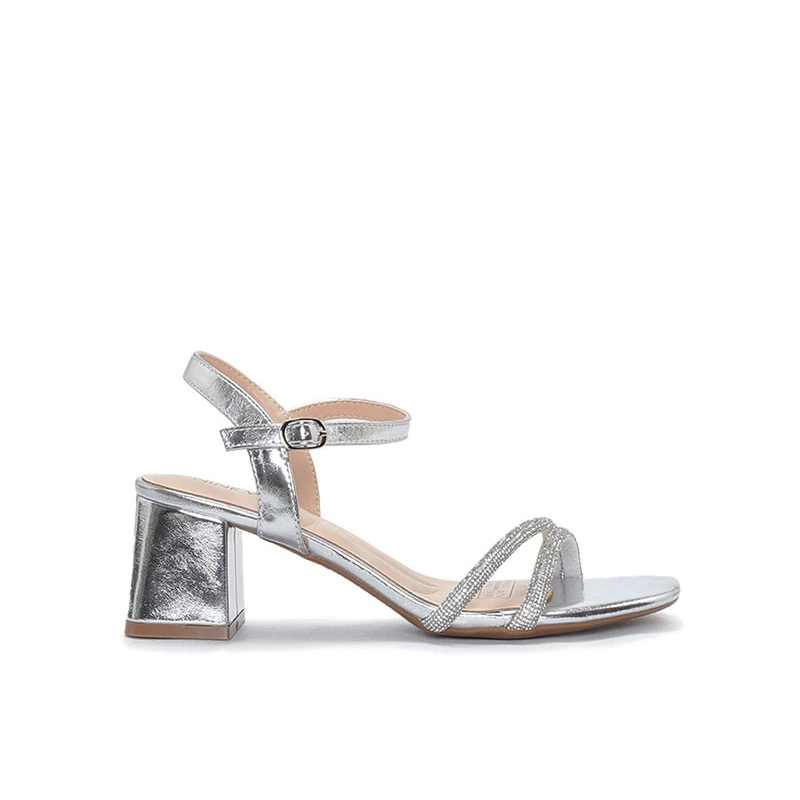 NINE WEST ORIGINAL. อิลาเรีย - เงิน. รองเท้าแตะผู้หญิงรุ่นใหม่พร้อมกล่อง