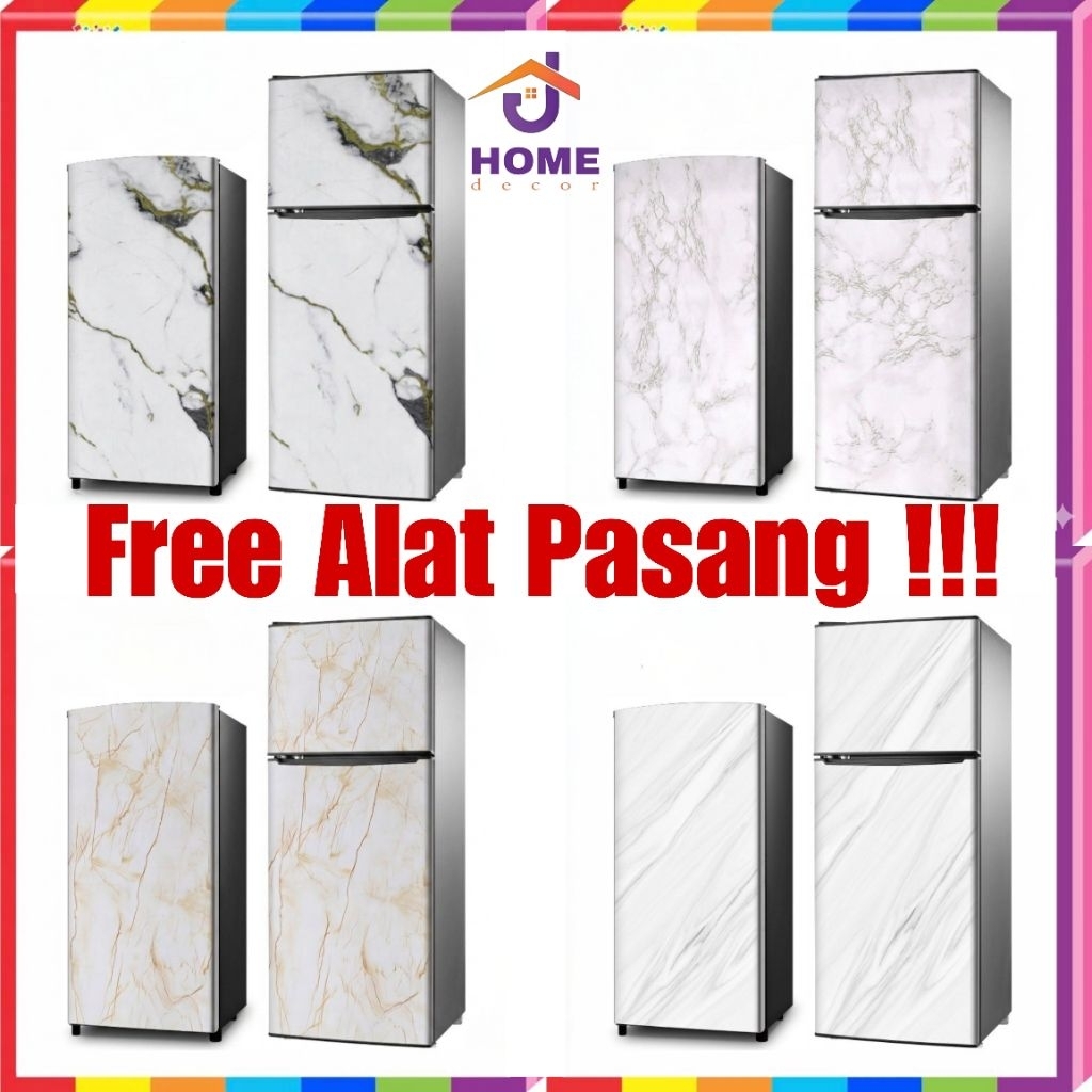 1-DOOR และ 2-DOOR FRIDGE WALLPAPER GLOSSY MARBLE MOTIF FRIDGE สติ๊กเกอร์