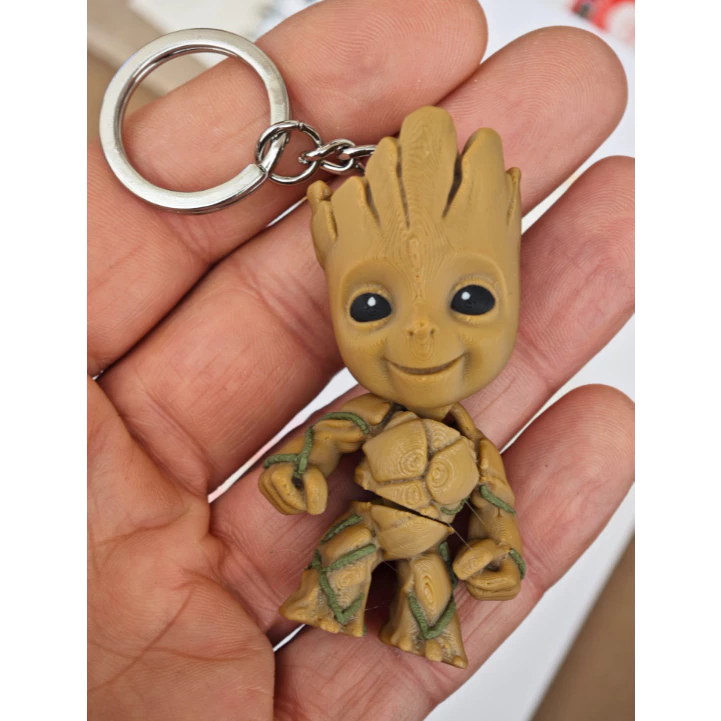 GANTUNGAN Cuero Baby Groot Flexi พวงกุญแจมินิรูปยืดหยุ่นอุปกรณ์เสริมกระเป๋าที่ไม่ซ้ํากัน